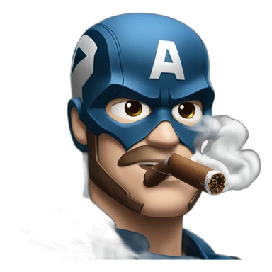 Captain america smoke cigar sticker