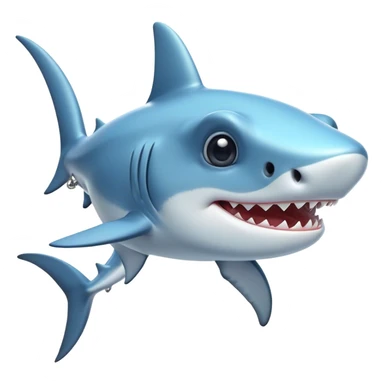 Cinematic Cute Hammerhead Shark Portrait Emoji, Head tilted playfully and inquisitively, with a charming, distinctive hammer-shaped head and wide, expressive eyes on either side, a sleek, smooth body accented by gentle fin curves, Simplified yet irresistibly adorable features, highly detailed, glowing with a soft, inviting ocean glow, high shine, affectionate and lively, stylized with a touch of whimsical marine charm, soft glowing outline, capturing the essence of a mischievous yet endearing hammerhead that seems as if it could swim out of the screen into your heart! sticker