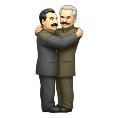 stalin hugs Lenin from bottom bihind sticker