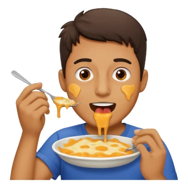 Show a man eating a Slopper sticker