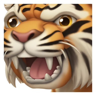 tiger cowering in fear sticker