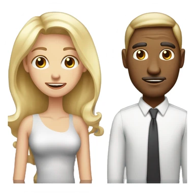 poor ugly skinny brown haired man with beautiful blonde woman  sticker