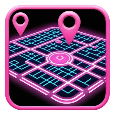 pink gps map lines sticker