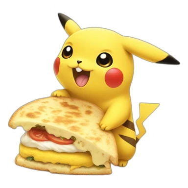 pikachu comiendo arepa sticker