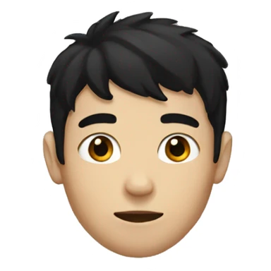 boy with black hair black eye sticker