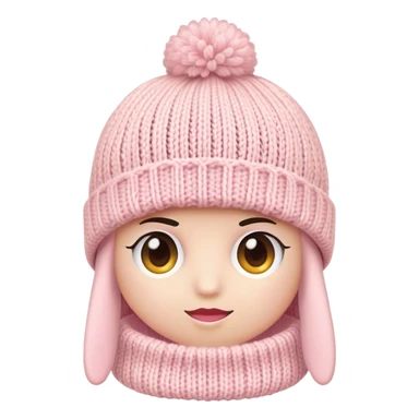 pastel pink knitted hat sticker
