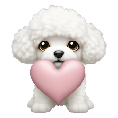 Dusty pink heart with a Bichon  sticker