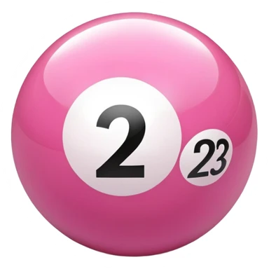 pink billiard ball with the number 23 sticker