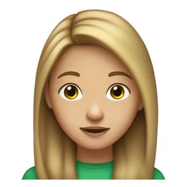 Girl with light brown hair and green eyes sticker