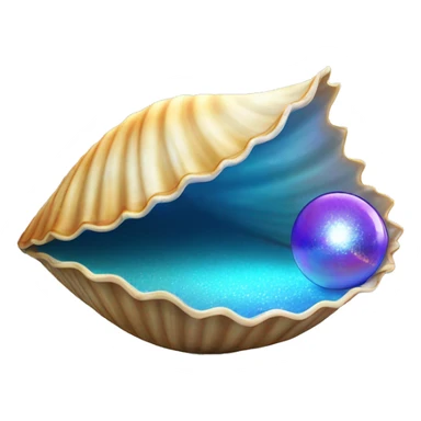 Open Clam shell with disco ball in the center  sticker