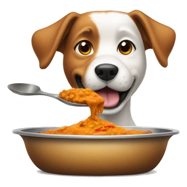 Dog eating curry sticker