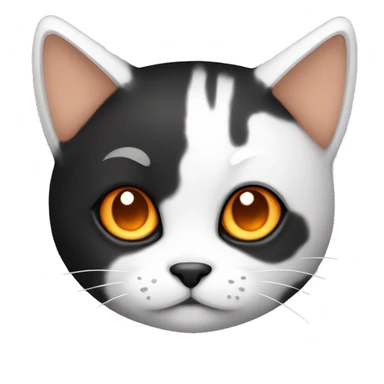 cute black and white and orange a cat sticker