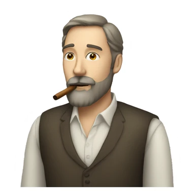 White man with beard smoking cigar sticker