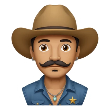 mustached cowboys with tattoos  sticker