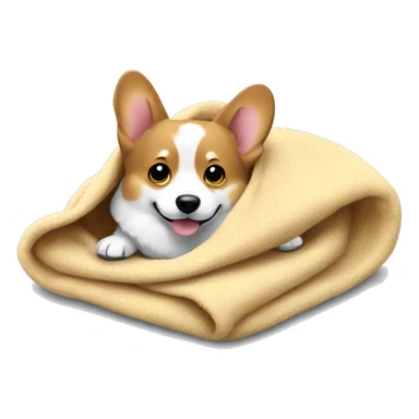 corgi in a blanket sticker