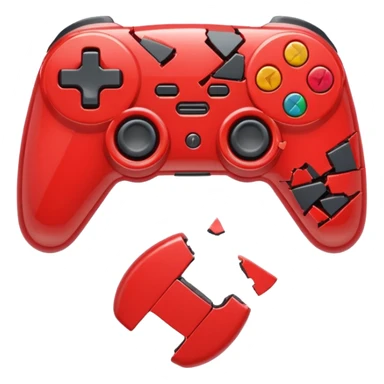 red game controller shattered sticker