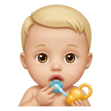 baby with pacifier in mouth sticker