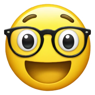 Round yellow smiley with glasses and pimples and with front teeth out sticker