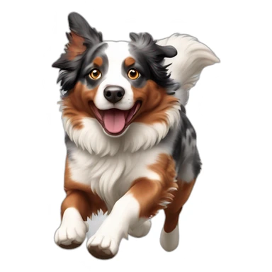Red merle Australian Shepherd Running sticker