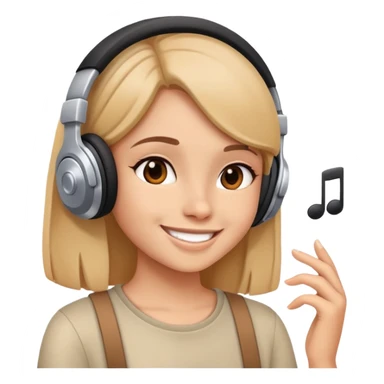 girl listening music sticker