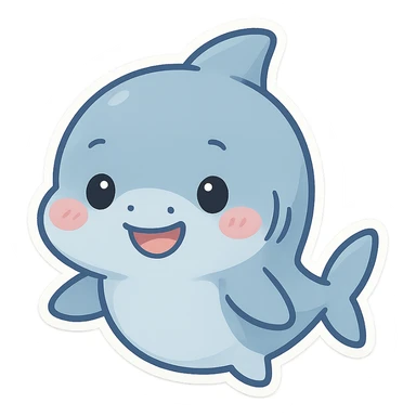 cute baby shark, simple, friendly, suitable for emoji or sticker sticker