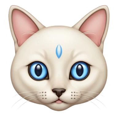 White Siamese cat cross eyed sticker