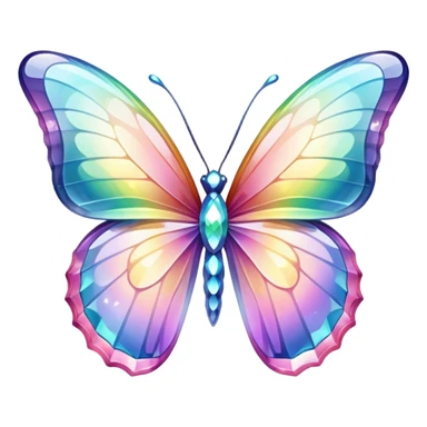 Pastel sparkly glittery iridescent rainbow glass crystal butterfly sticker