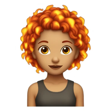 girl with fire hair sticker