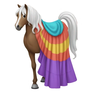 Horse wearing a skirt sticker