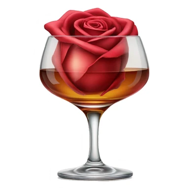 Rote Rose mit Wisky Glas daneben  sticker