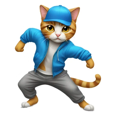 Breakdancer cat sticker