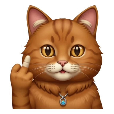 Brown cat with middle finger sticker