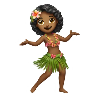 hawaii dance one girl full body sticker