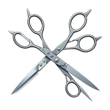 Two scissors facing each other sticker