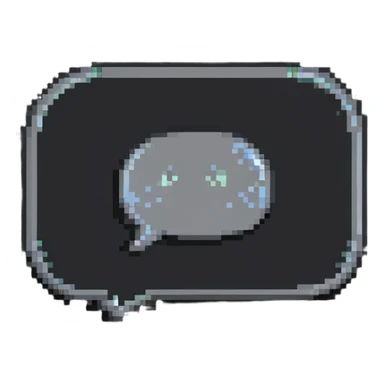 Grey chat bubble, messaging icon in pixel style sticker
