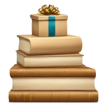 a stack of beautiful beige books with a gift sticker