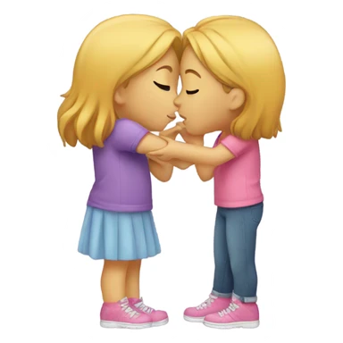 Two girls kissing sticker
