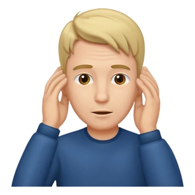 man tucking his hair behind his ear sticker