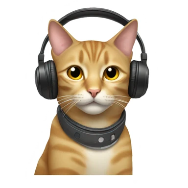Cat with headphones sticker