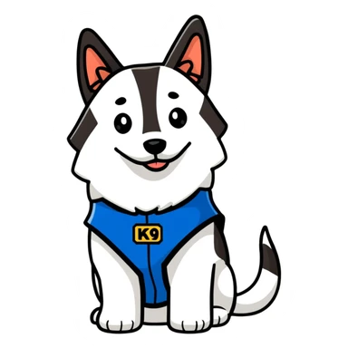 K9 unit dog with vest sticker