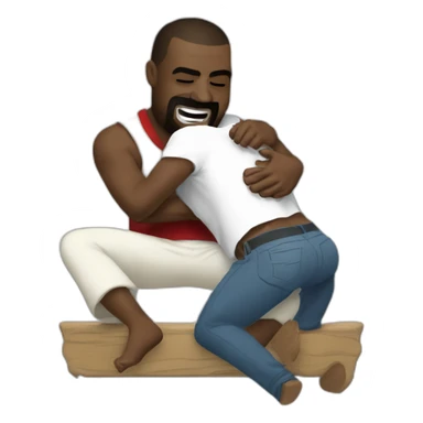 Kanye West being tickled by a klansman nice sticker