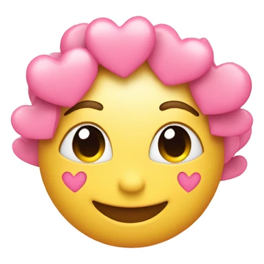 Smiling face with pink hearts sticker