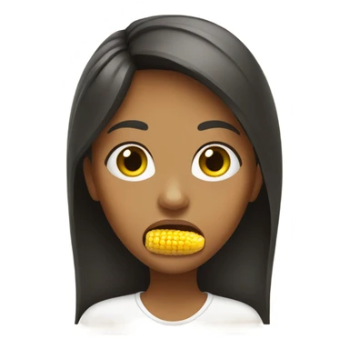 A girl with a corn in mouth sticker