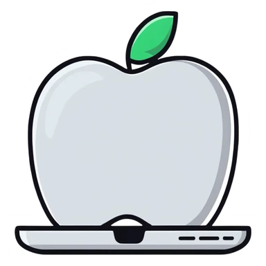 face on an Apple laptop sticker