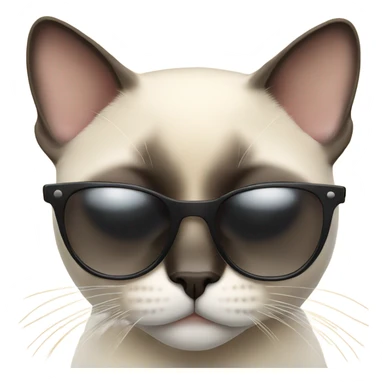 Snobby Siamese cat with sunglasses looking at you like you are her subjects  sticker