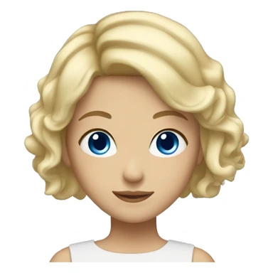 Blonde girl with short hair and blue eyes sticker