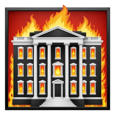 The White House on fire  sticker