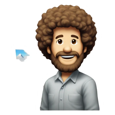 bob ross painting Powerpoint logo no an easel sticker