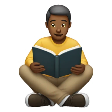Person sitting reading a book sticker
