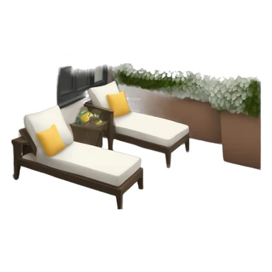 Private balcony with lounge couch sticker